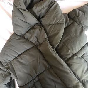 Army green puffer coat